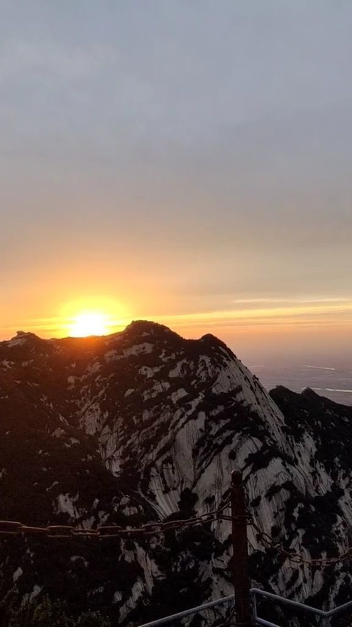 在华山的看日落,大自然的馈赠