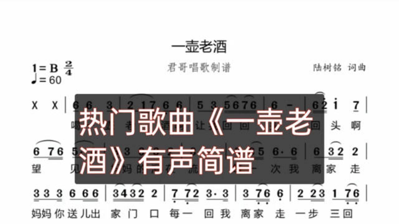 君哥带你轻松学简谱一壶老酒一首质朴有人情味的歌曲很好听