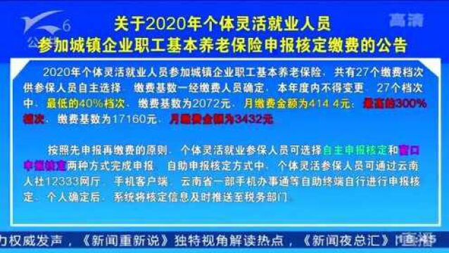 养老保险申报 27个档次供自主选择 12月25日前完成缴费