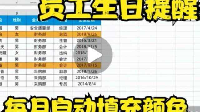 制作同事生日提醒,我不会,同事说用excel分分钟钟即可搞定