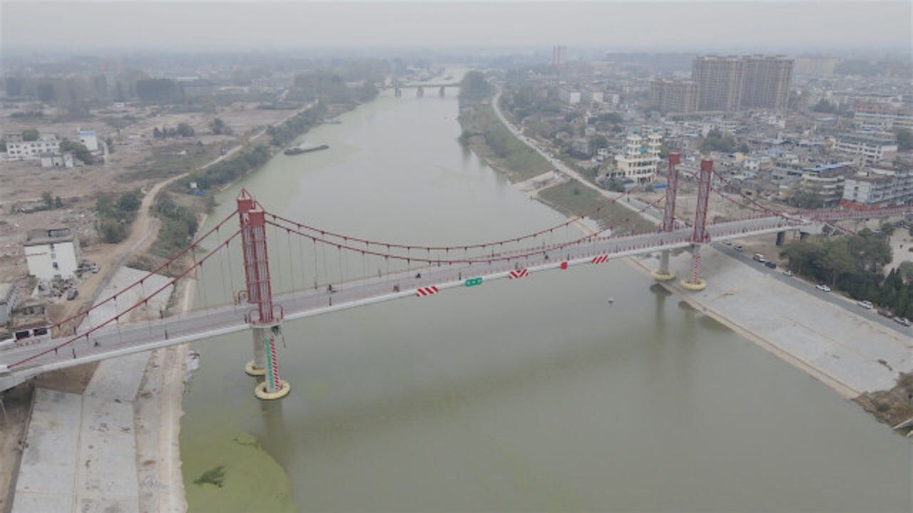 航拍界首网红桥,新建成的裕民桥