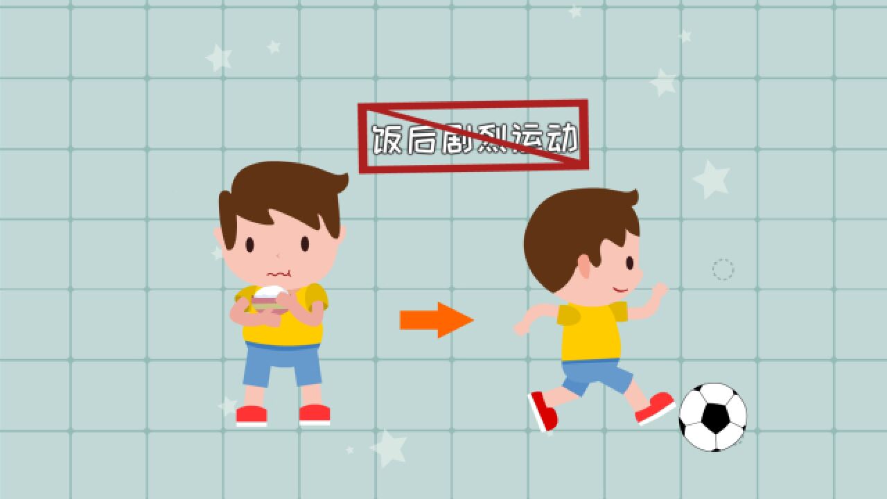 同学们,饭后不宜剧烈运动,这样对身体健康不利