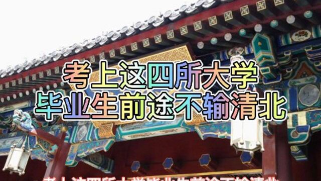 考上这四所大学 前途不输清北