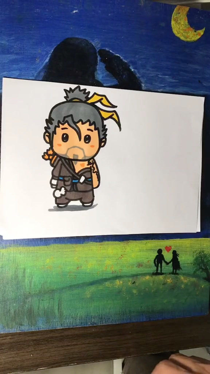 画一个守望先锋的半藏