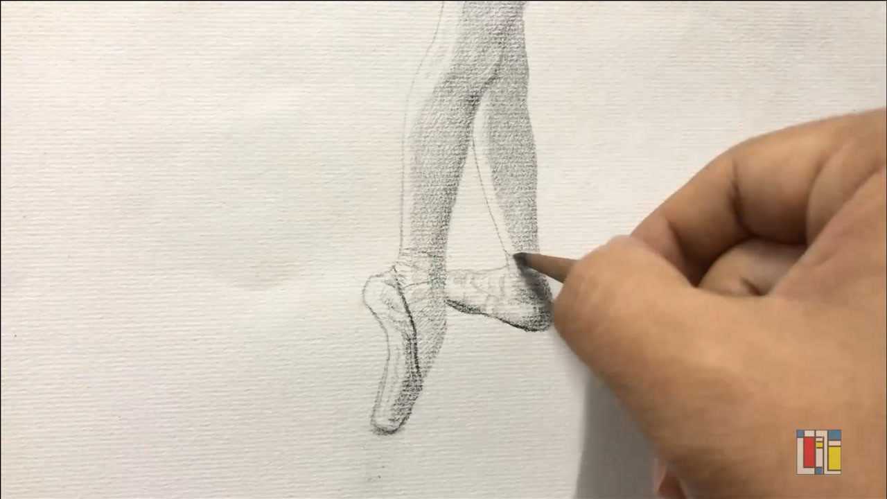 素描芭蕾美女系列(局部芭蕾舞鞋)_腾讯视频