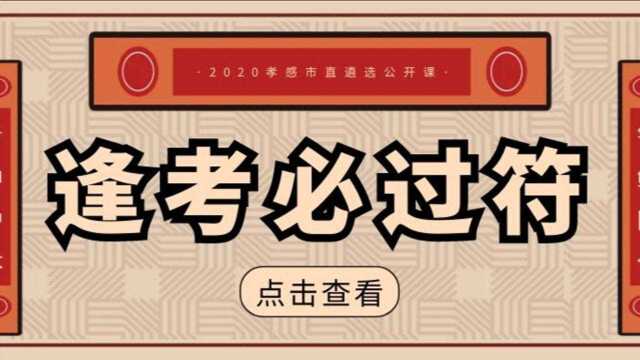 【公选王】——2020孝感市直遴选公开课(二)