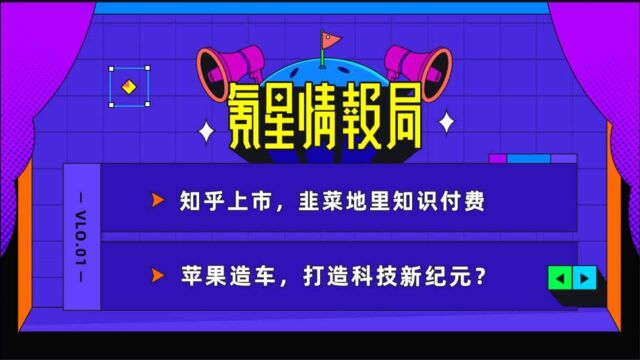 知乎上市,韭菜地里知识付费;苹果造车,打造科技新纪元?