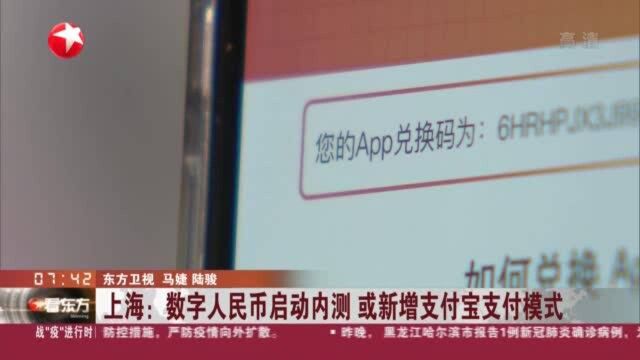 上海:数字人民币启动内测 或新增支付宝支付模式