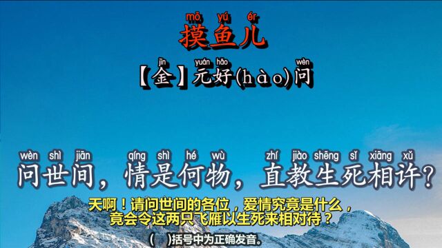 元好问:请问爱情究竟是什么,竟会令这两只飞雁以生死来相对待?