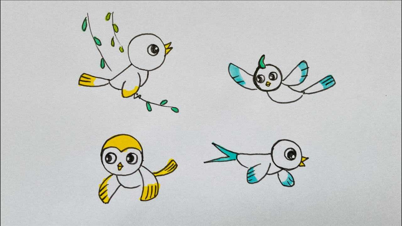 动物简笔画:飞翔的小鸟