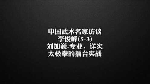 李俊峰(5-3):太极拳擂台实战与武德 专业详实|douyin:搜太极