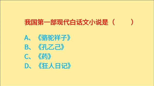 公务员考试,我国第一部现代白话文小说是什么?