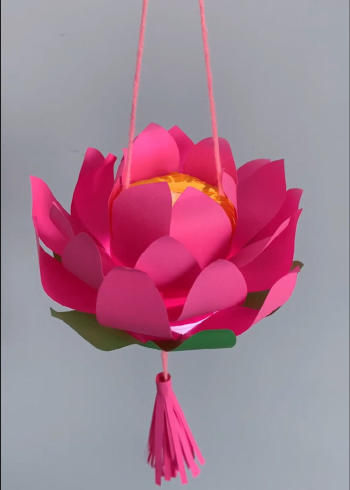 简单好看的手工莲花灯笼,祝大家元宵节快乐,牛年大吉