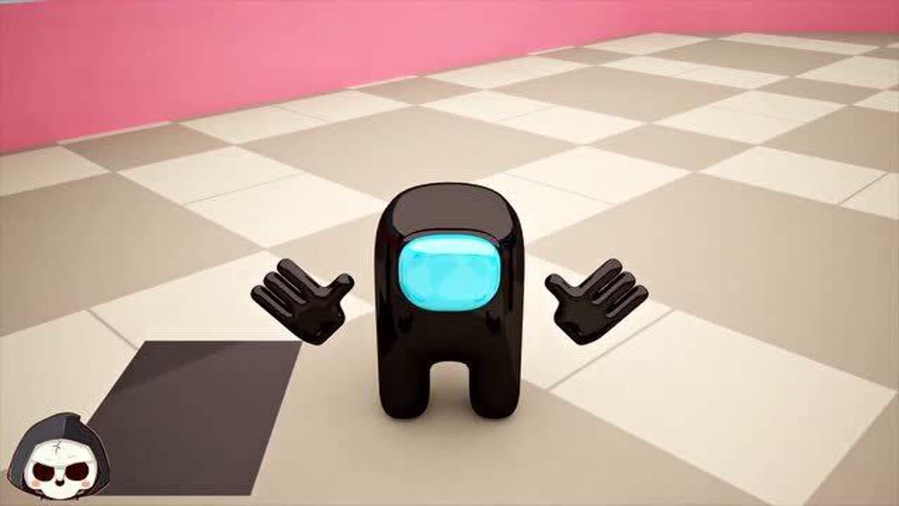 太空狼人杀小黑突然出现在众人面前但小绿变得巨大吓坏了小黑