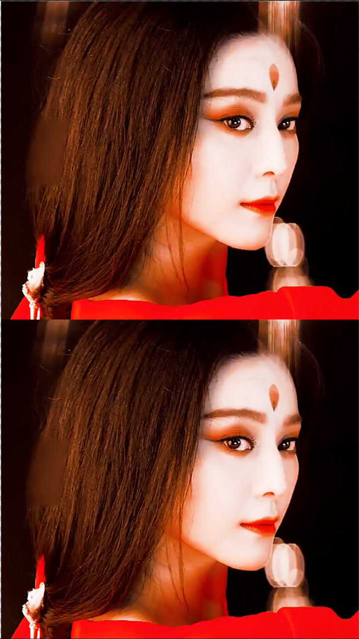 一袭红衣倾玉骨回眸一笑百媚生范冰冰仅靠一张脸就可站c位