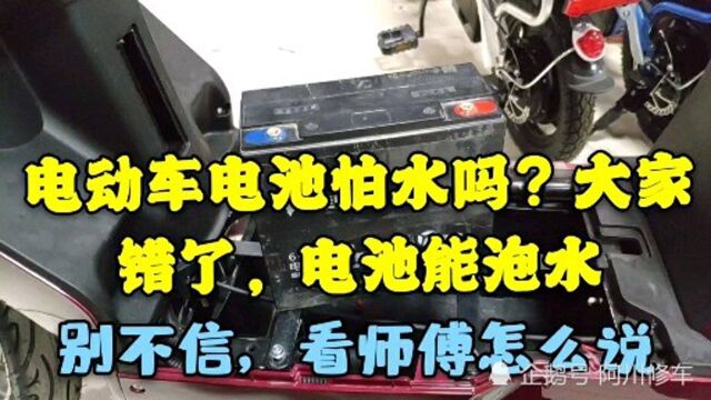 电动车电池怕水吗?大家错了,电池能泡水,别不信,看师傅怎么说