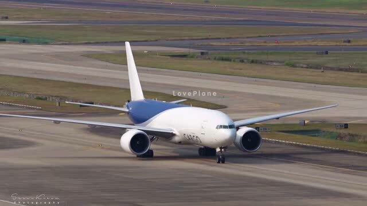 美國南方航空波音777貨機抵達深圳 傍晚深圳起飛目的地東京!_騰訊視頻