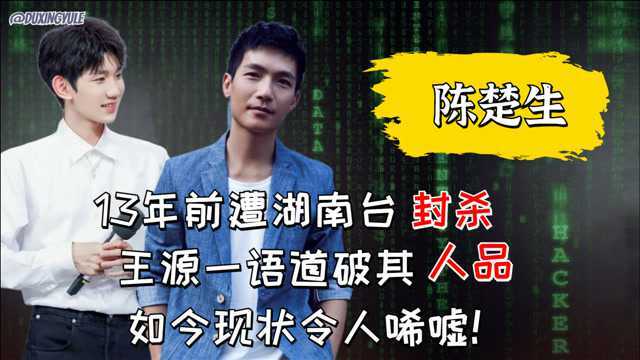 13年前遭湖南台封杀,王源一语道破陈楚生人品,如今现状令人唏嘘