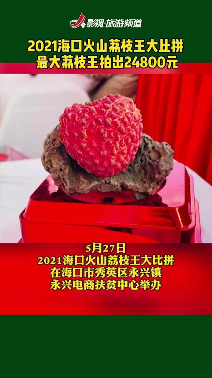 2021海口火山荔枝王大比拼,最大荔枝王拍出24800元!