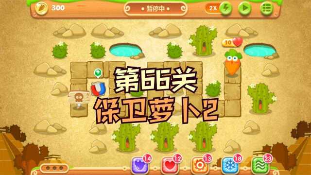 保卫萝卜2:第66关,金水晶萝卜攻略
