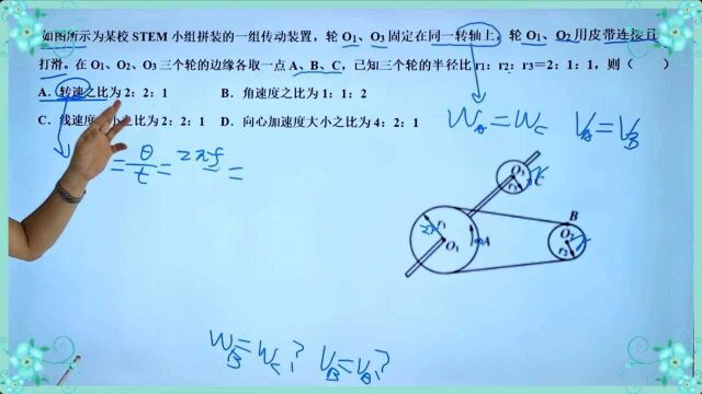 高一物理必修二期末冲刺17:又是圆周运动关联问题,线速度相等还是角速度相等才是关键!