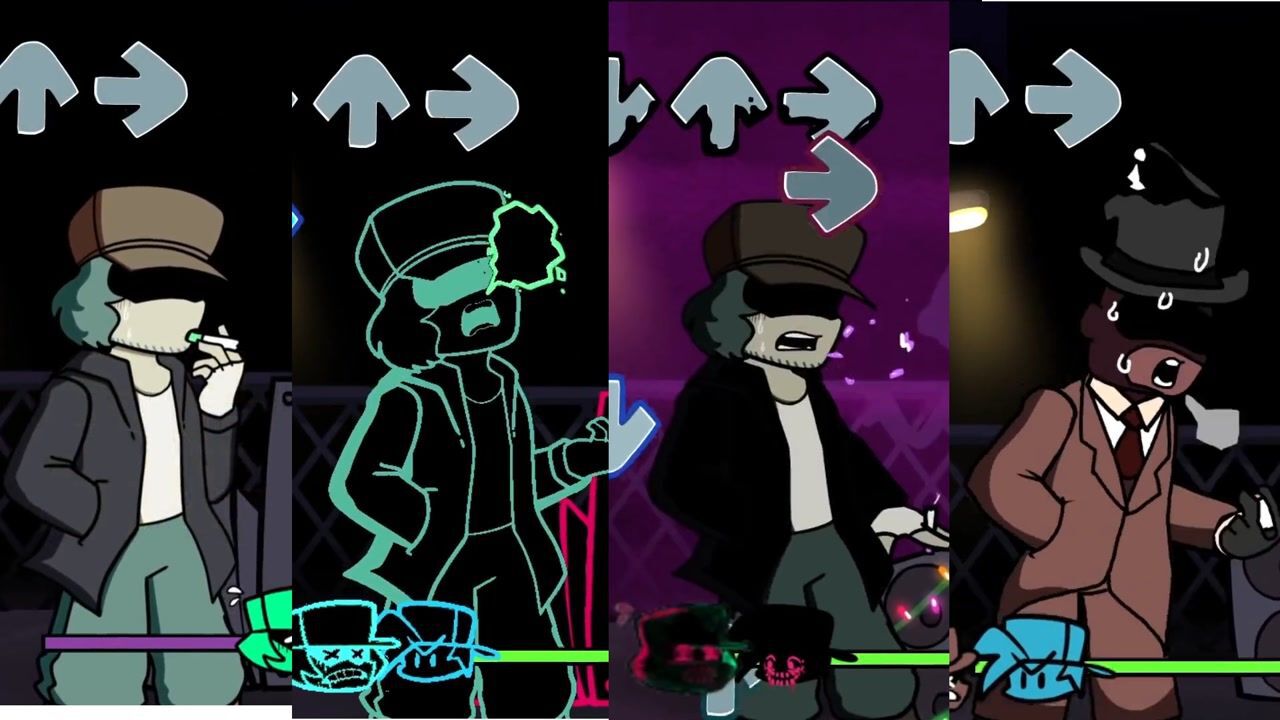 fnf周五夜放克游戏烟民大叔所有形态合集一次看个够这些有你没看过的