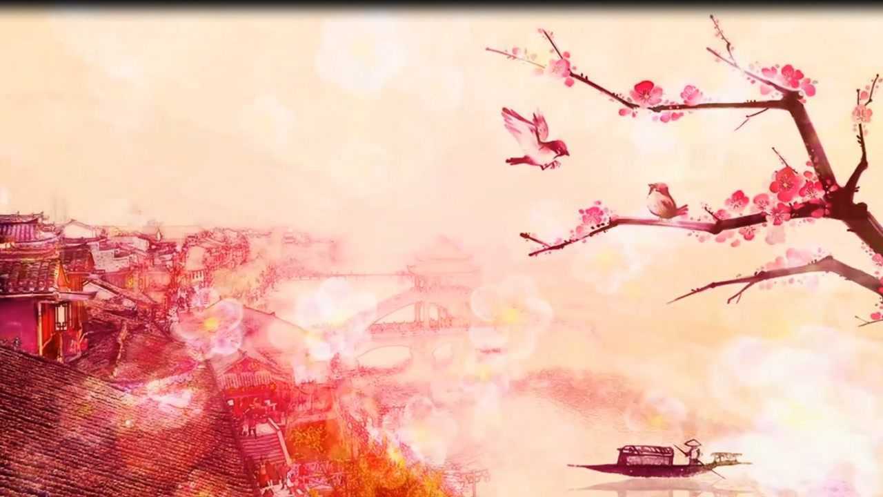 胭脂妆配乐成品视频伴奏舞台表演出晚会led大屏幕背景视频素材