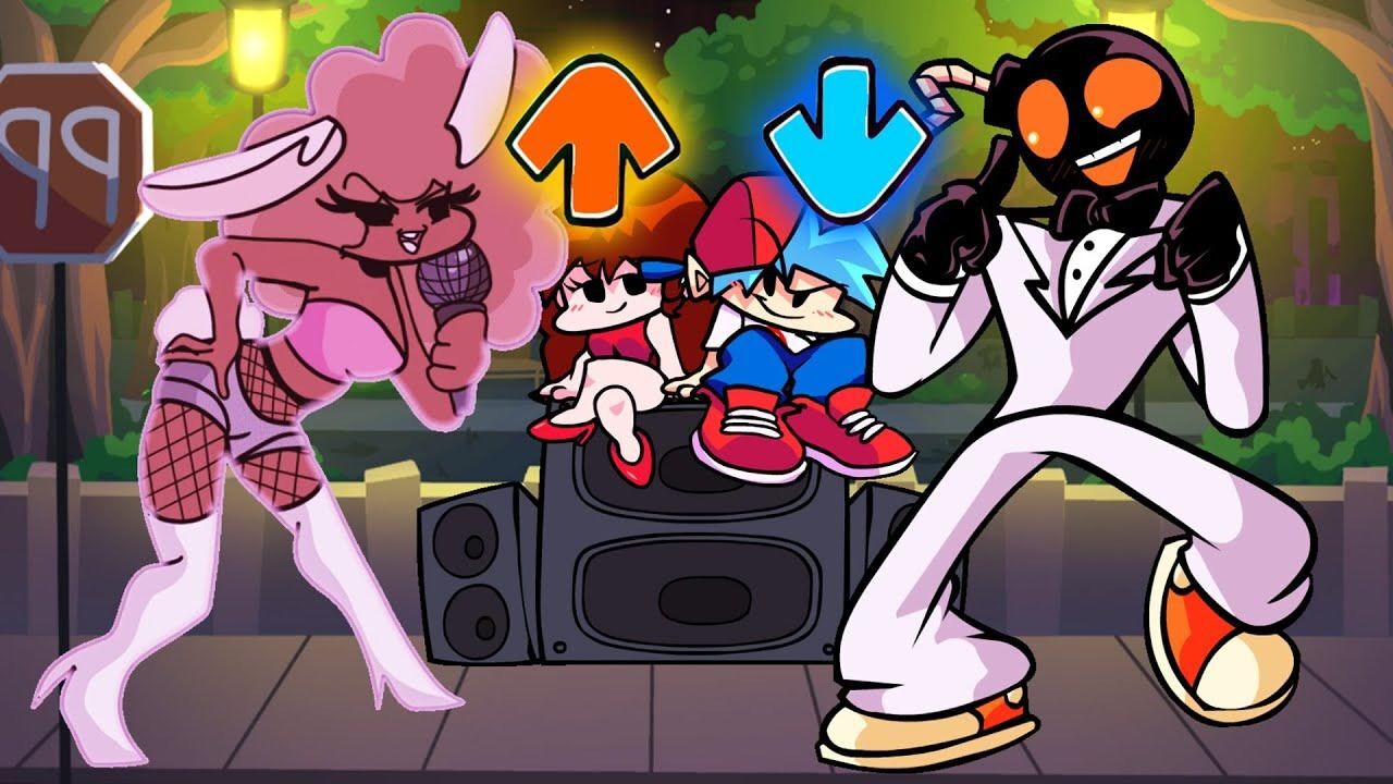 fnf周五夜放克游戏绅士炸弹人和兔女郎激情献唱