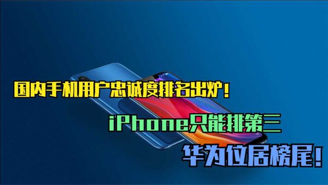 国内手机用户忠诚度排名出炉!iPhone只能排第三,华为位居榜尾!