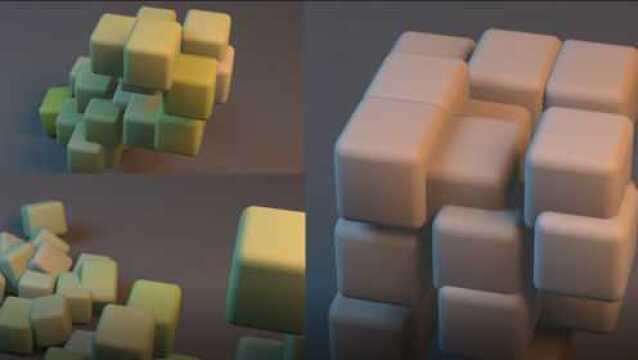 C4D |今日份无聊的小动画:变色的方块boom