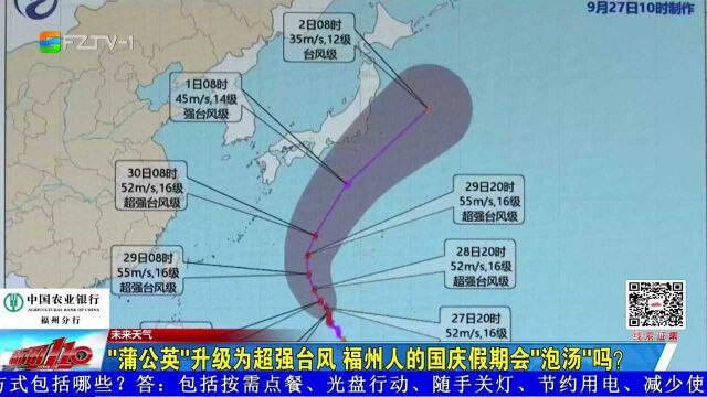 “蒲公英”升级为超强台风 福州人的国庆假期会“泡汤”吗?