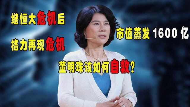 继恒大危机后,格力再现危机,市值蒸发1600亿,董明珠该如何自救?