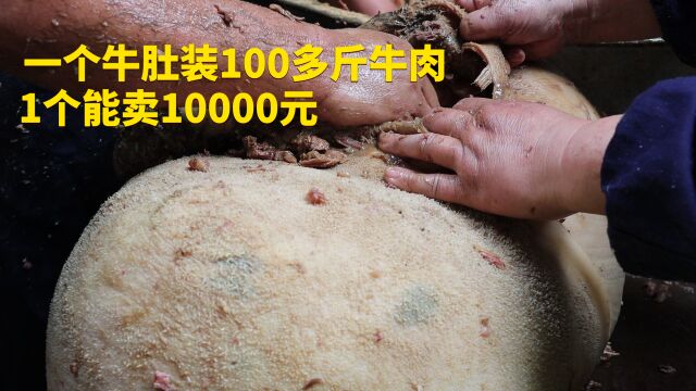 河南特色小吃祖传三代,一个牛肚装100多斤牛肉,一个能卖10000元