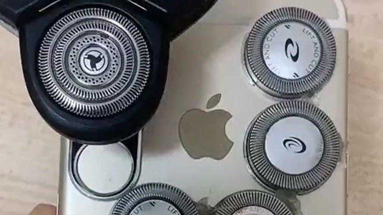 苹果手机最高清摄像头,把剃须刀安装在上面真好看,让我长见识了!