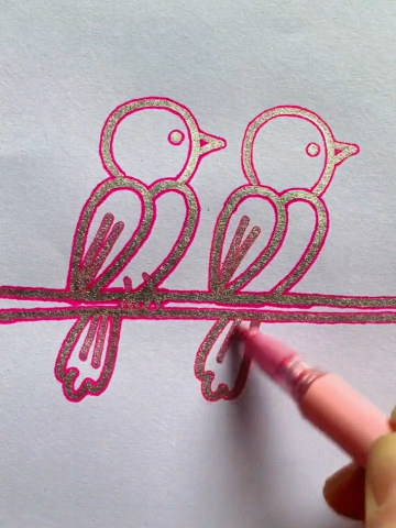 四个2画小鸟怎么画图片