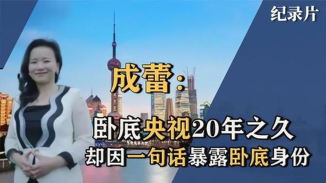 央视主持人成蕾潜伏20年,却因口误暴露间谍身份,背后势力被曝光