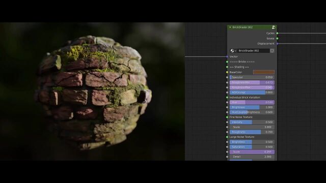 【RRCG】【中文字幕】Blender逼真苔藓墙程序化纹理制作工作流程视频教程