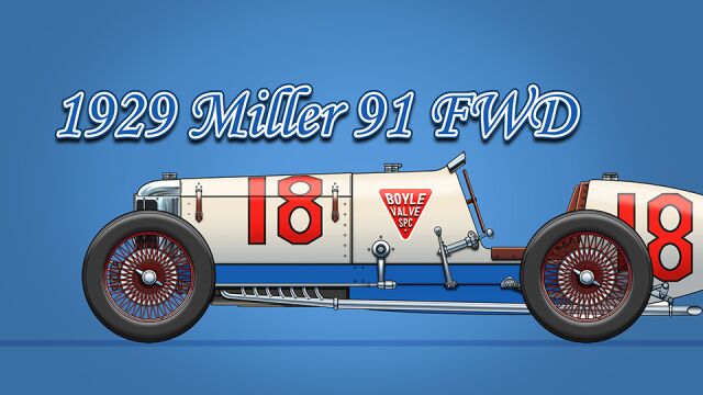 画一辆复古老赛车 1929 Miller 91 FWD