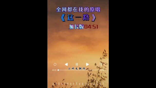 网红歌曲《这一路》加长完整版,适合做车载音乐