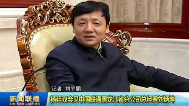 杨廷双会见中国联通黑龙江省分公司总经理刘炳坤