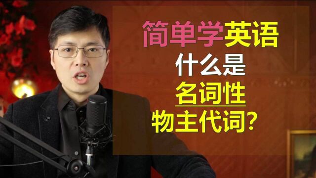 简单学,什么是名词性物主代词?大白话是这个意思,来掌握