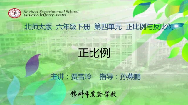 北师大 数学 六年级下册 第四单元 正比例与反比例 正比例