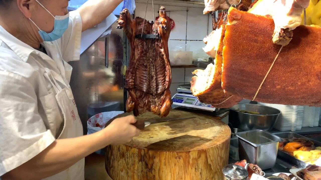 香港美食,地道烤乳猪,烧鸭皮脆肉香,乳猪烧肉平靓正,爆肉汁 肉质嫩滑