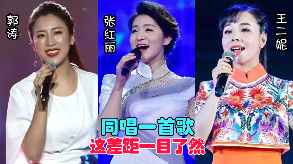 郭涛,张红丽,王二妮唱功对比,同唱一首歌,这差距一目了然