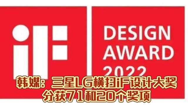 三星LG韩国两大家电巨头横扫2022年iF设计大奖