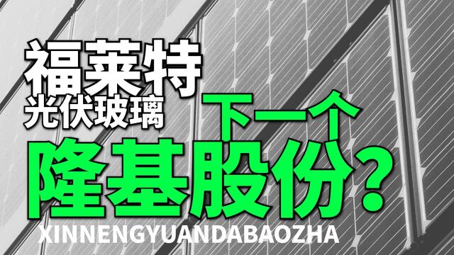 下一个隆基股份?全球光伏玻璃双龙之一,福莱特,越来越便宜了!