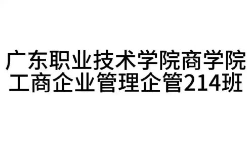 广东职业技术学院商学院工商企业管理企管214班