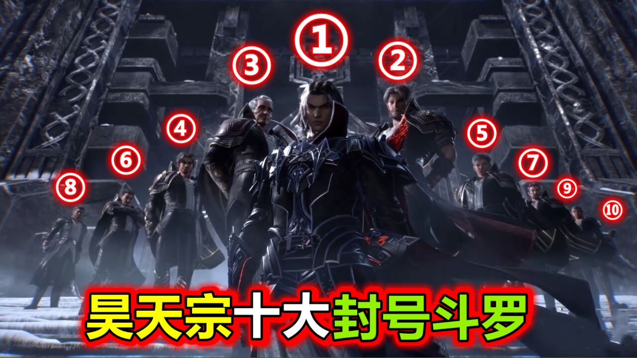 斗罗大陆:昊天宗10大封号斗罗登场,唐晨站"c位",95级唐日天被除名