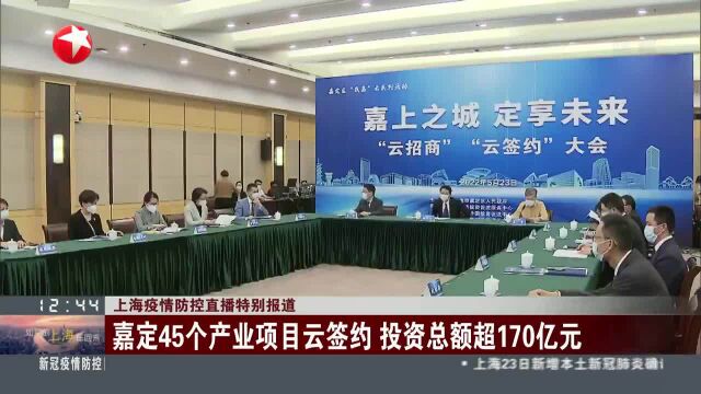 嘉定45个产业项目云签约 投资总额超170亿元