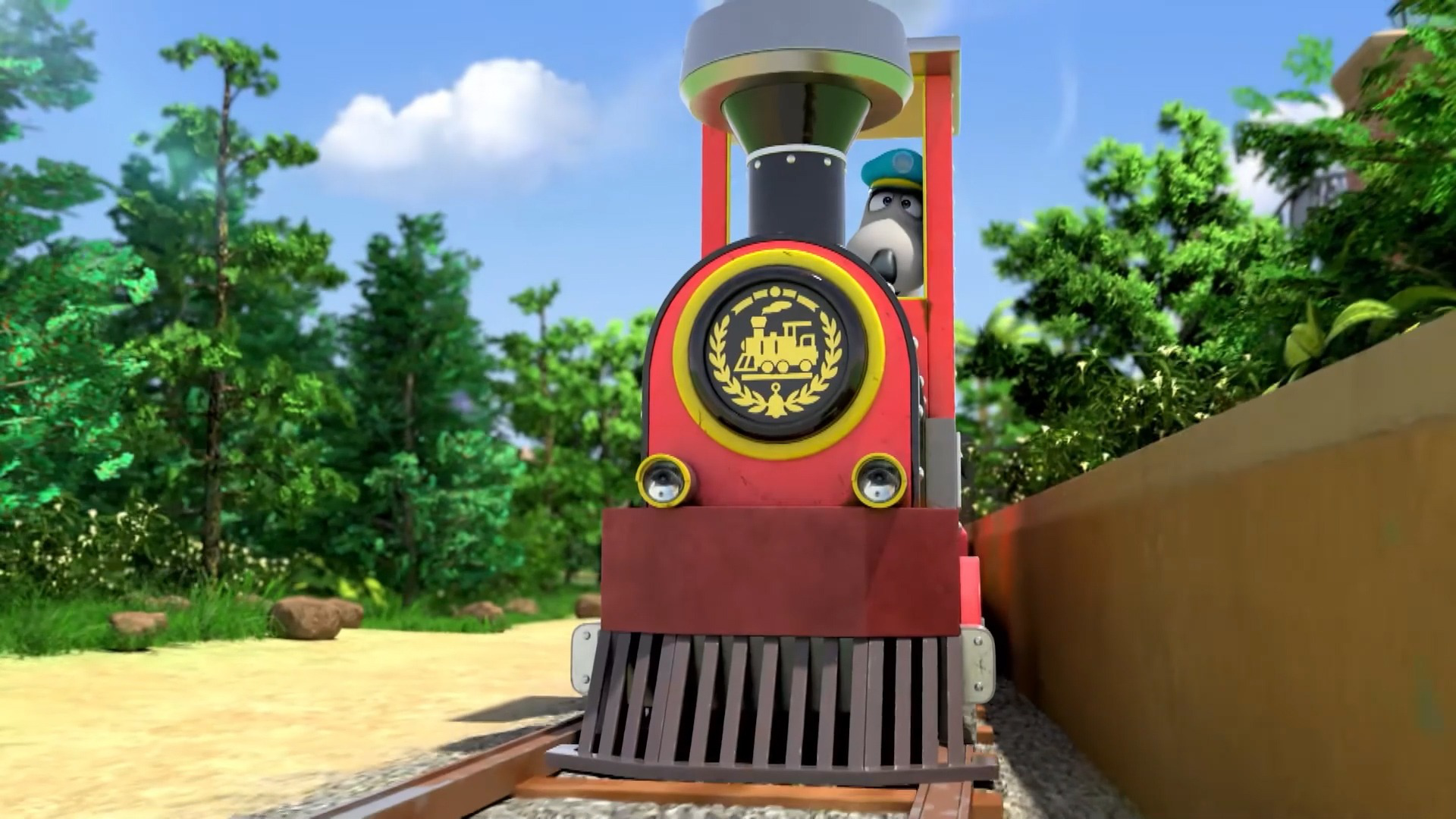 汪汪看动画  小火车的轮子转呀转,汽笛嘟嘟嘟,穿过游乐园